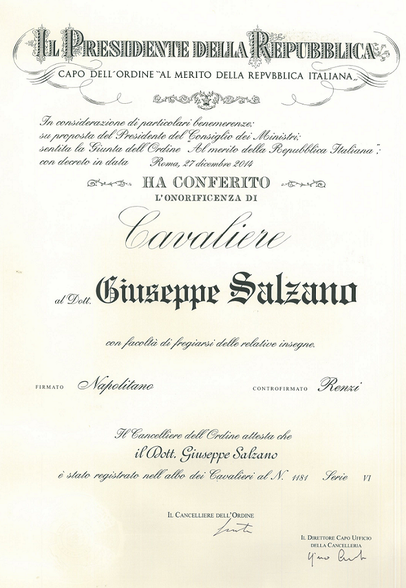 Conferimento onorificenza Cavaliere